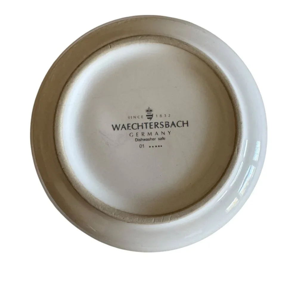 Vintage Waechtersbach Cat Food Water Bowl Ceramic Multiple languages Graphics
